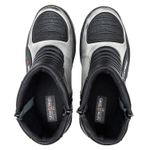 Bota motociclista com altura de até 9cm em couro legítimo solado preto AS-HEIGHT