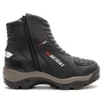 Bota motociclista com altura de até 9cm em couro legítimo AS-HEIGHT