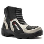 Bota motociclista com altura de até 9cm em couro legítimo solado preto AS-HEIGHT
