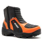 Bota motociclista com altura de até 9cm em couro legítimo solado preto AS-HEIGHT