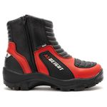 Bota motociclista com altura de até 9cm em couro legítimo solado preto AS-HEIGHT