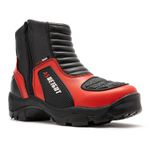 Bota motociclista com altura de até 9cm em couro legítimo solado preto AS-HEIGHT