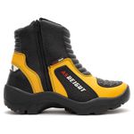 Bota motociclista com altura de até 9cm em couro legítimo solado preto AS-HEIGHT