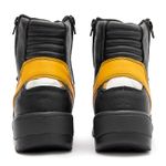 Bota motociclista com altura de até 9cm em couro legítimo solado preto AS-HEIGHT