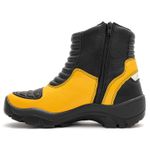 Bota motociclista com altura de até 9cm em couro legítimo solado preto AS-HEIGHT