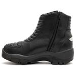 Bota motociclista com altura de até 9cm em couro legítimo solado preto AS-HEIGHT