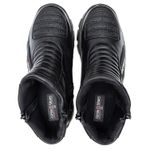 Bota motociclista com altura de até 9cm em couro legítimo solado preto AS-HEIGHT