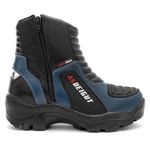 Bota motociclista com altura de até 9cm em couro legítimo solado preto AS-HEIGHT