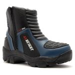 Bota motociclista com altura de até 9cm em couro legítimo solado preto AS-HEIGHT