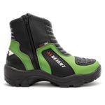 Bota motociclista com altura de até 9cm em couro legítimo solado preto AS-HEIGHT