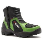 Bota motociclista com altura de até 9cm em couro legítimo solado preto AS-HEIGHT