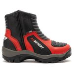 Bota motociclista com altura de até 9cm em couro legítimo AS-HEIGHT