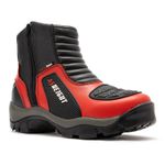 Bota motociclista com altura de até 9cm em couro legítimo AS-HEIGHT