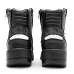 Bota motociclista com altura de até 9cm em couro legítimo solado preto AS-HEIGHT