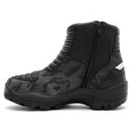 Bota motociclista com altura de até 9cm em couro legítimo solado preto AS-HEIGHT