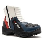 Bota motociclista com altura de até 9cm em couro legítimo solado preto AS-HEIGHT