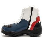 Bota motociclista com altura de até 9cm em couro legítimo solado preto AS-HEIGHT