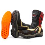 Bota Cano Alto Motociclista Couro Legitimo 9cm De Altura 952 