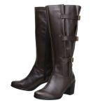 Bota feminina cano alto ajustável na panturrilha 9062 na cor café