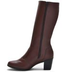 Bota feminina couro legítimo cano alto 9207 café