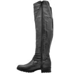 Bota cano super alto feminina estilo montaria em couro legítimo 9111 preto