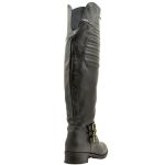 Bota cano super alto feminina estilo montaria em couro legítimo 9111 preto