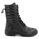 Bota militar em couro legítimo com zíper lateral 277