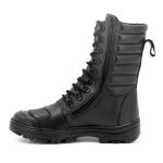 Bota militar em couro legítimo com zíper lateral 277