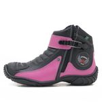 Bota motociclista feminina de couro 271 Pink