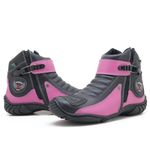 Bota motociclista feminina de couro 271 Pink