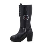 Bota Motociclista Feminina 9401 Preto