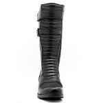 Bota motociclista cano alto feminina com refletivo em couro 9118