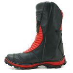 Bota Motociclista Vermelha em Couro Legítimo - 302