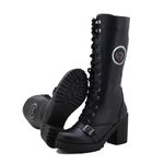 Bota feminina motociclista estilo roqueira 9402