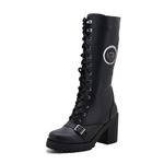 Bota feminina motociclista estilo roqueira 9402