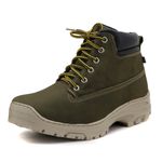 Coturno Adventure para trilha de couro nobuck 256 Oliva