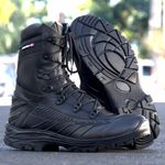 Coturno tático militar de couro Atron Shoes em couro preto 289