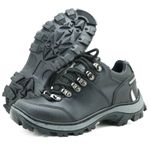 Tênis adventure casual em couro na cor preta Atron Shoes 269