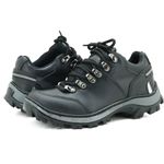 Tênis adventure casual em couro na cor preta Atron Shoes 269