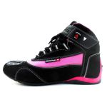 Tênis de motociclista com refletivo de cano alto na cor pink 310
