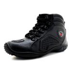 Tênis motociclista em couro na cor preta Atrons Shoes - 274