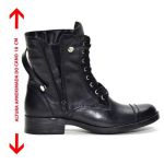 Coturno cano médio feminino Atron Shoes de couro legítimo na cor preta 7080
