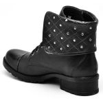 Coturno feminino couro legítimo 7502 preto