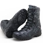 Bota camuflada em couro legítimo na cor cinza 293