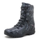 Bota camuflada em couro legítimo na cor cinza 293