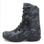 Bota camuflada em couro legítimo na cor cinza 293