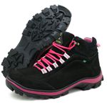 Coturno Adventure para trilha Atron Shoes 019 em couro legítimo preto