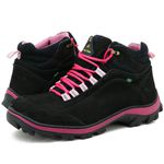 Coturno Adventure para trilha Atron Shoes 019 em couro legítimo preto