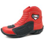 Bota para motociclista vermelha com borracha 283