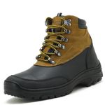Bota adventure de couro Legítimo na cor preta e castor 246